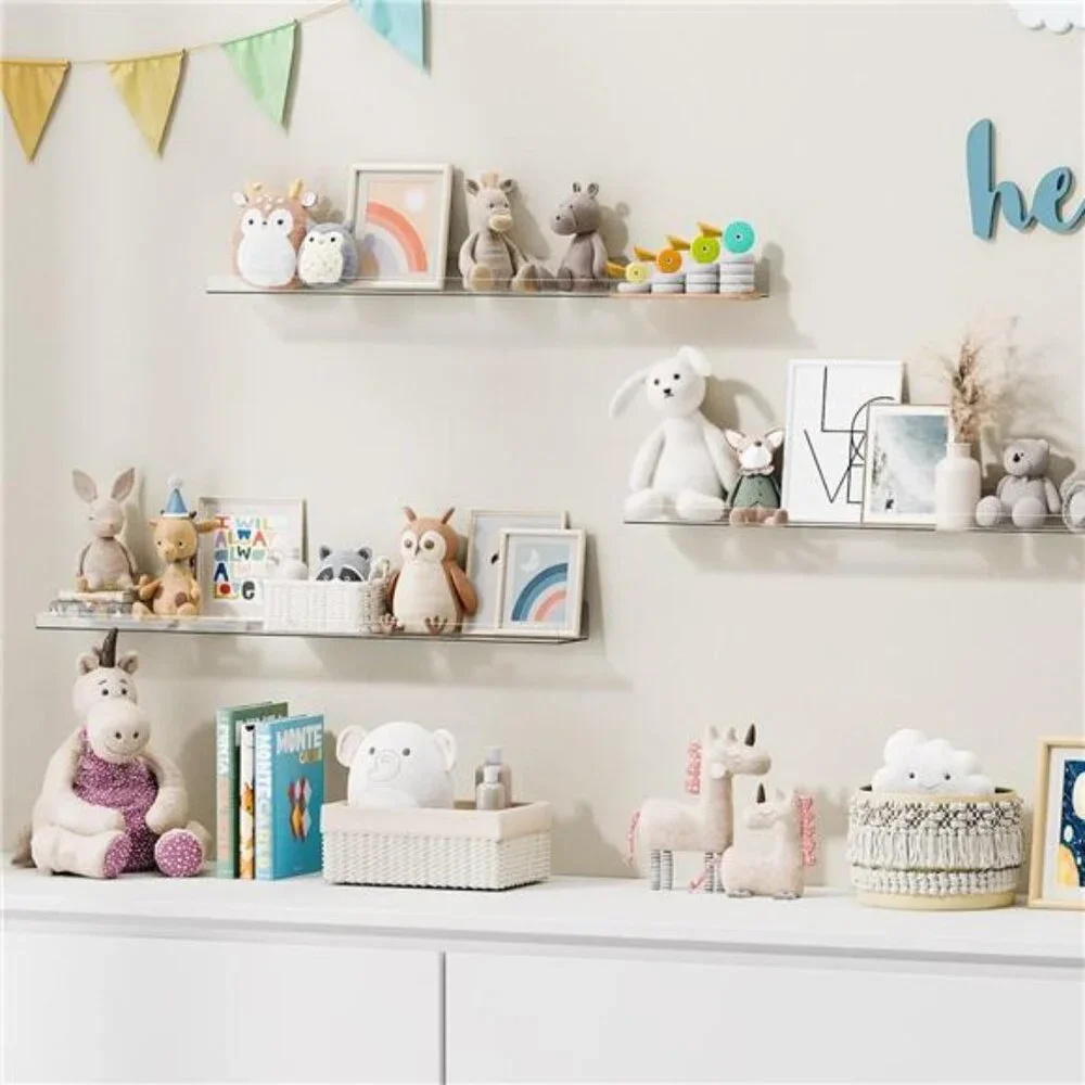 6 Pack Acrylic Shelves for Wall Storage, 15